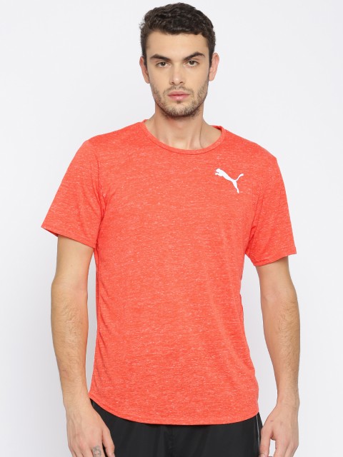 

Puma Men Coral Orange Solid Round Neck Dri-Release Novelty T-shirt