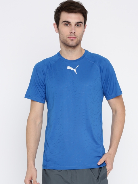 

Puma Men Blue Printed Round Neck T-shirt