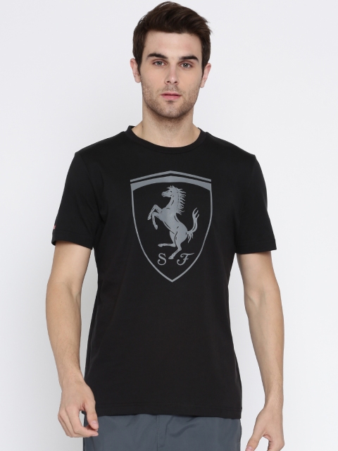 

Puma Men Black Printed Round Neck T-shirt