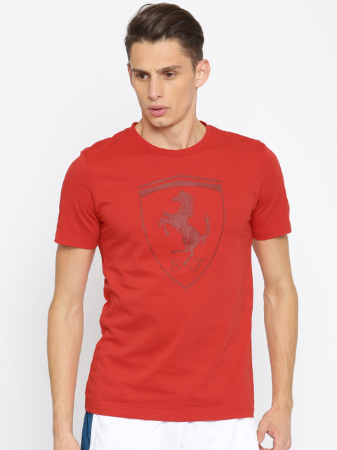 

PUMA Motorsport Men Red Printed Round Neck Ferrari Big Shield T-shirt