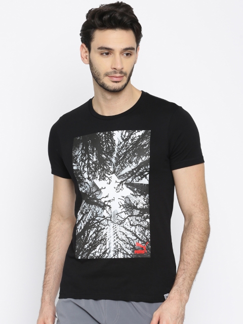 

Puma Men Black Printed Round Neck Brand Photo T-shirt
