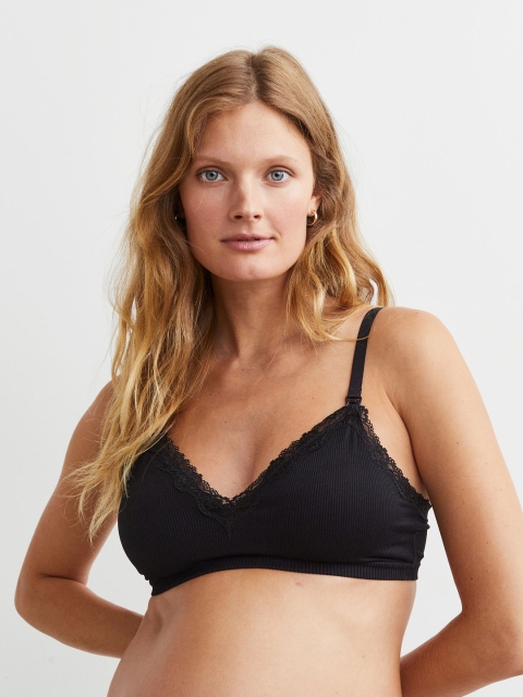 

H&M Women MAMA 2-pack padded nursing bras, Black