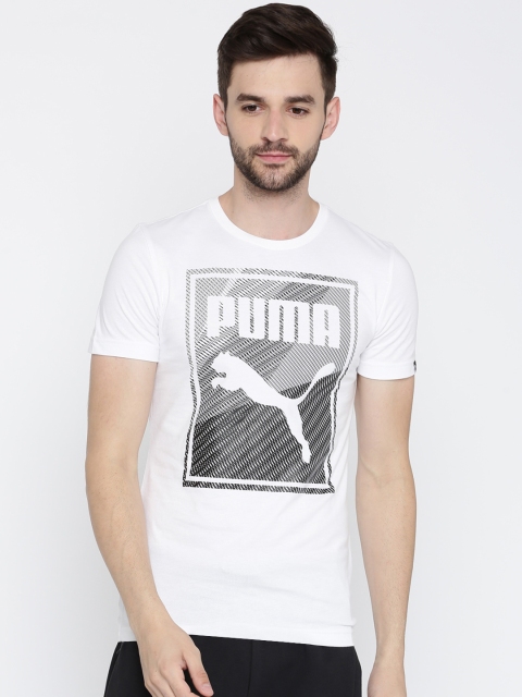

Puma Men White Printed Brand Box Logo T-shirt