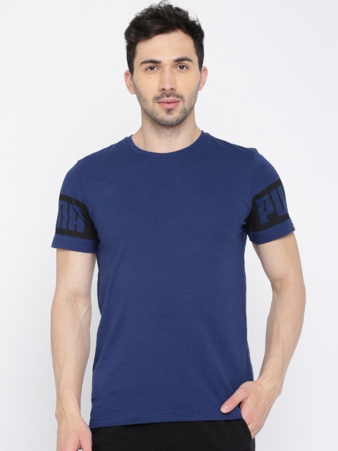 

Puma Men Blue Solid Round Neck T-shirt