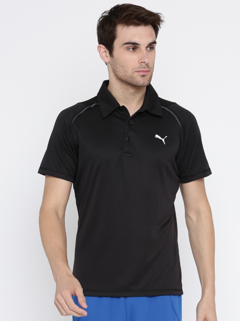 

Puma Men Black Solid Polo Collar ESSENTIAL T-shirt