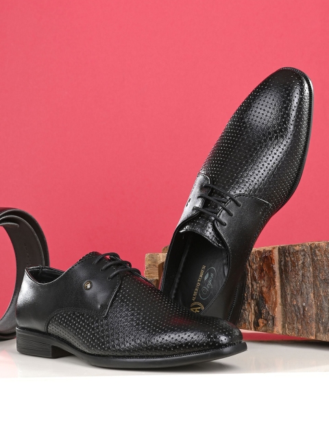 

Alberto Torresi Men Black Textured Oxfords Formal Shoes