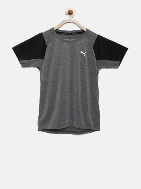 

Puma Boys Grey Melange Printed Round Neck T-shirt