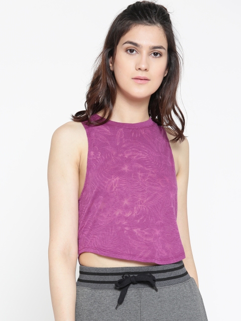 

Aeropostale Women Purple Self Design Top