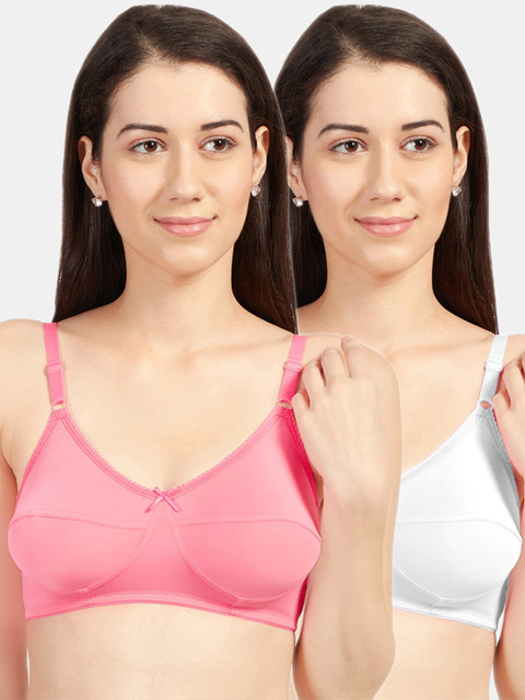 

Sonari Pack Of 2 Pink & White Non-Padded Bra