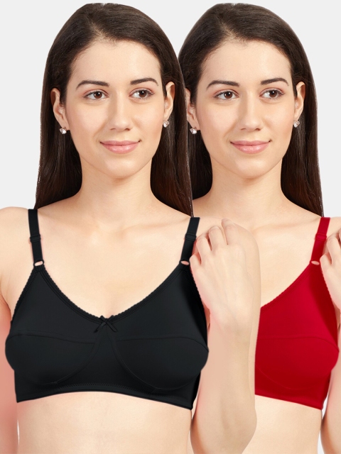 

Sonari Pack of 2 Red & Black Non-Padded Bra