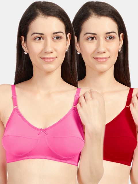 

Sonari Pack of 2 Red & Pink Non-Padded Bra