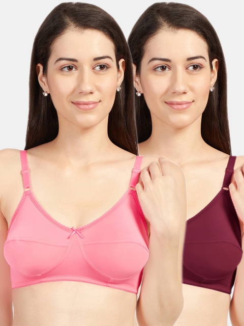 

Sonari Pack of 2 Pink & Burgundy Non-Padded Bra