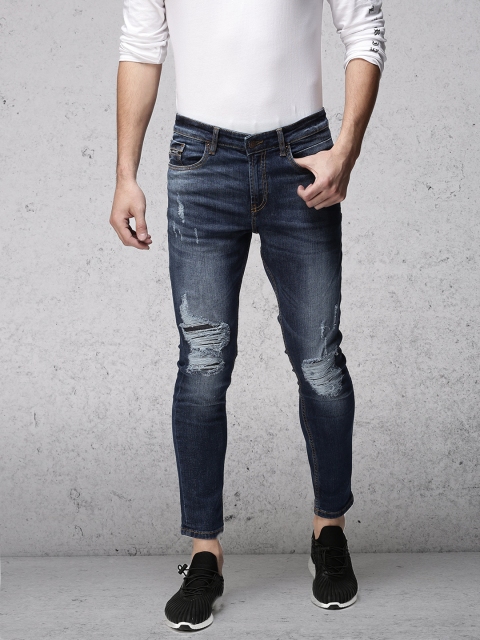 

Ecko Unltd Men Blue Slim Tapered Fit Mid-Rise Highly Distressed Stretchable Jeans