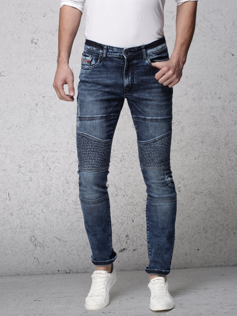 

Ecko Unltd Men Blue Super Slim Fit Mid-Rise Mildly Distressed Stretchable Biker Jeans
