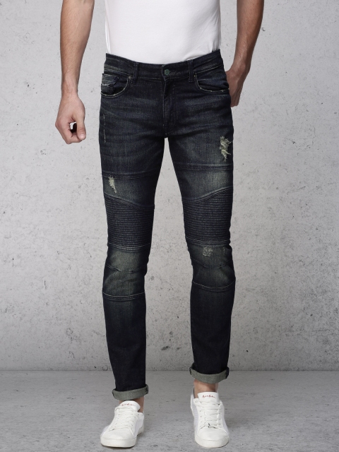 

Ecko Unltd Men Blue Super Slim Fit Mid-Rise Low Distress Stretchable Jeans