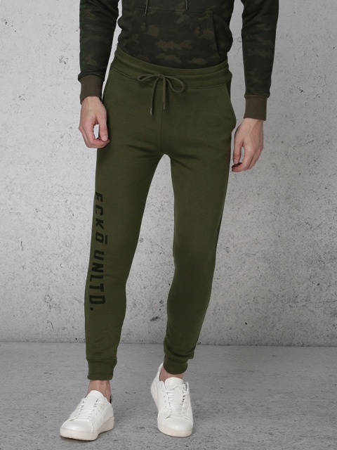 

Ecko Unltd Olive Green Slim Fit Printed Joggers