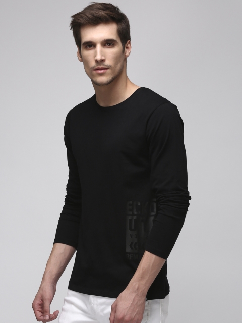 

Ecko Unltd Men Black Solid Round Neck T-shirt