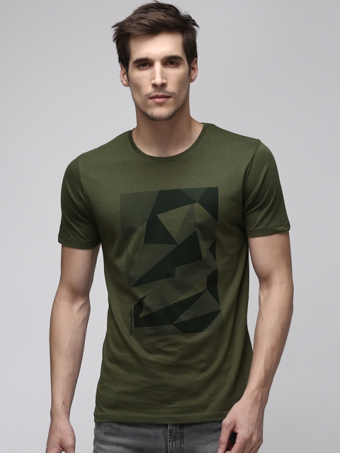 

Ecko Unltd Men Olive Green Printed Round Neck T-shirt