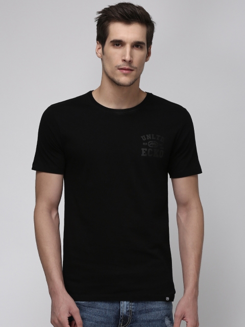 

Ecko Unltd Men Black Printed Round Neck T-shirt