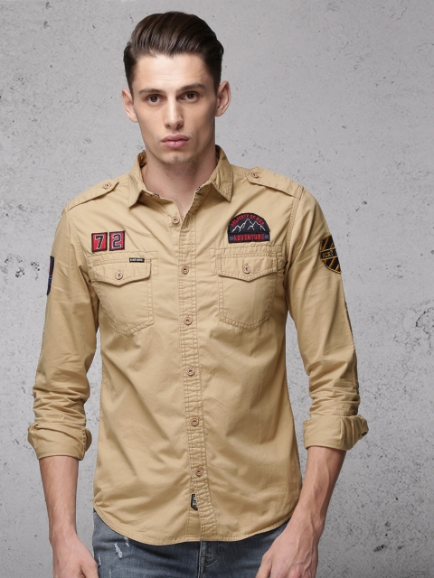 

Ecko Unltd Men Khaki Regular Fit Solid Casual Shirt