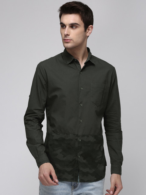 

Ecko Unltd Men Charcoal Grey Slim Fit Printed Casual Shirt