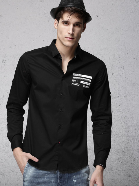 

Ecko Unltd Men Black Slim Fit Casual Shirt