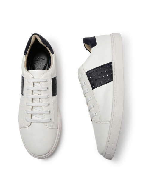 

WROGN Men White & Black Leather Sneakers