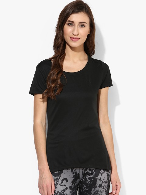 

hummel Women Black ANNETT Solid Round Neck T-shirt