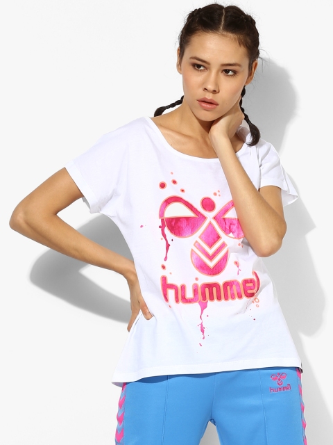 

hummel Women White Printed T-shirt