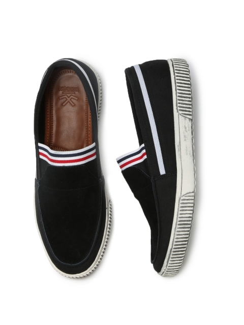 

WROGN Men Black Slip-On Sneakers