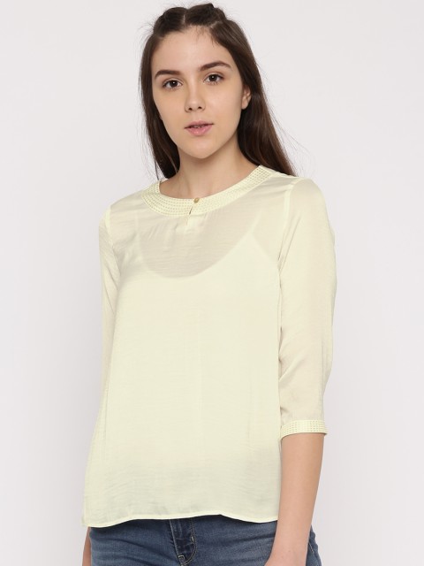 

Levis Women Off-White Solid Top