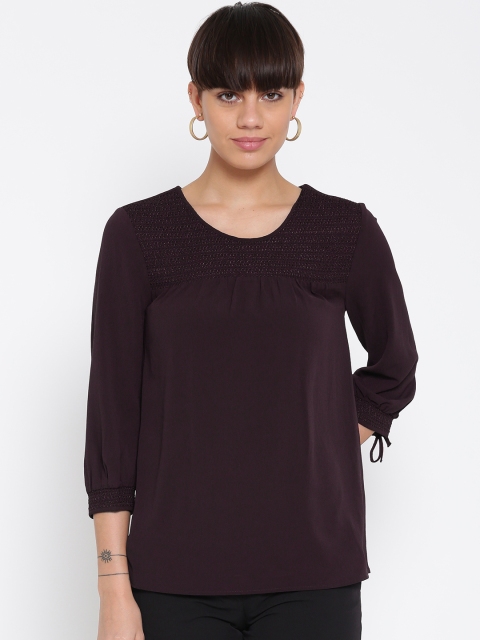 

Marks & Spencer Women Burgundy Solid Top