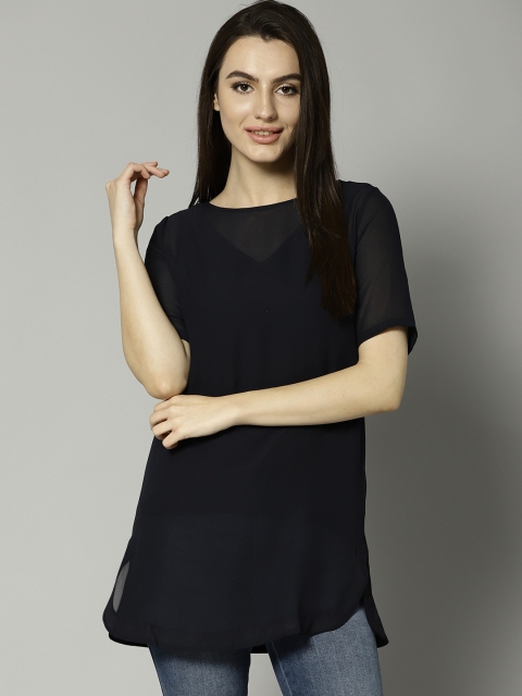 

Marks & Spencer Women Navy Solid Top, Navy blue