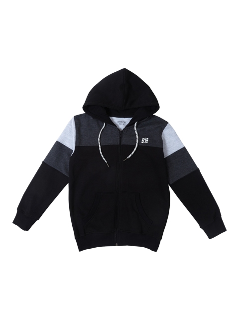 

Gini and Jony Boys Black & Grey Colourblocked Hooded Sweatshirt