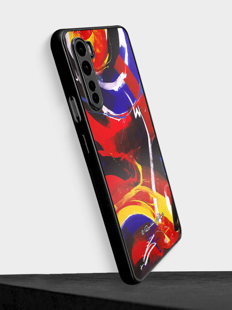 

macmerise Red & Blue Printed New World OnePlus Nord Bumper Phone Back Case