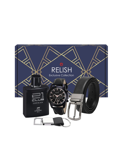 

Relish Men Black Solid Accessory Gift Set
