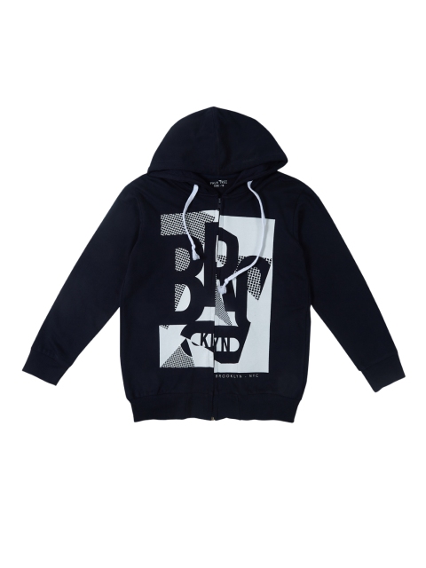 

Palm Tree Boys Navy Blue Printed Hooded Sweatshirt