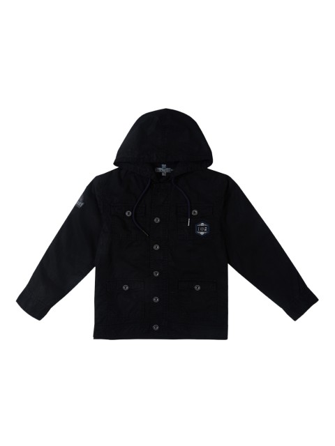 

Palm Tree Boys Black Solid Open Front Jacket