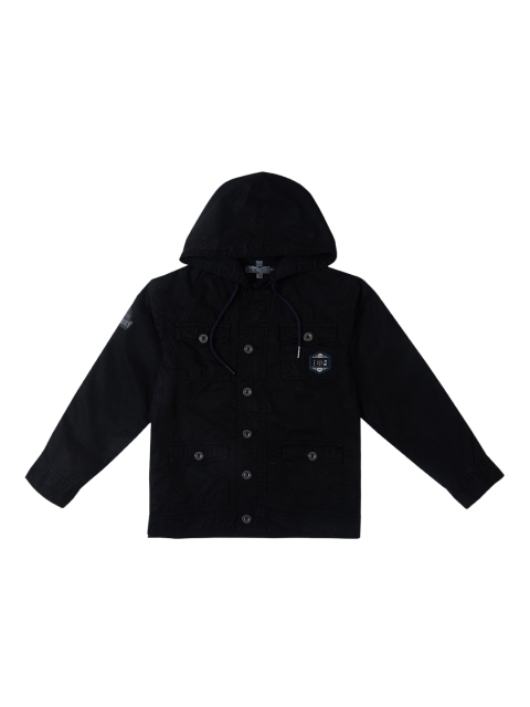

Palm Tree Boys Black Solid Open Front Jacket