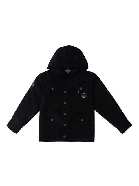 

Palm Tree Boys Black Solid Open Front Jacket