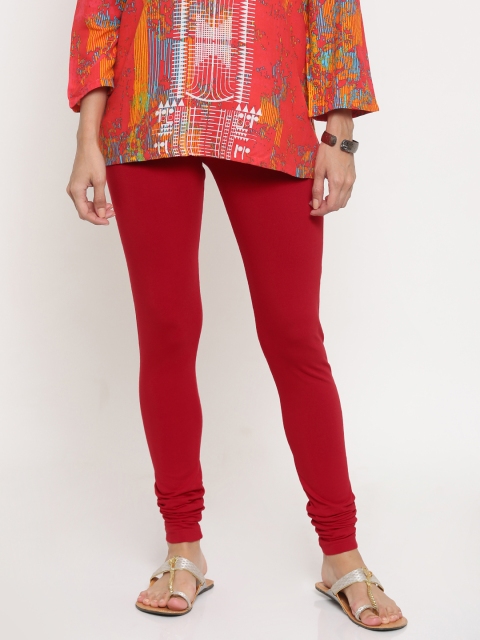 

Global Desi Red Churidar Leggings