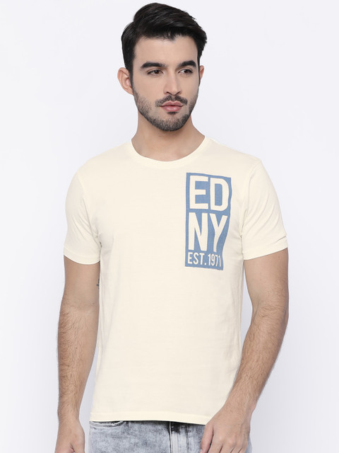 

Ed Hardy Men Off-White Self Design T-shirt