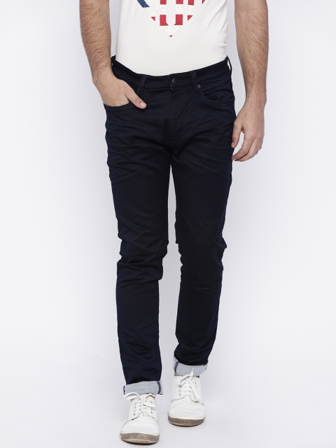 

Ed Hardy Men Navy Blue Super Slim Fit Mid-Rise Clean Look Stretchable Jeans