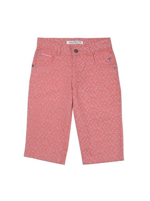 

Palm Tree Girls Pink Printed Regular Fit Capris