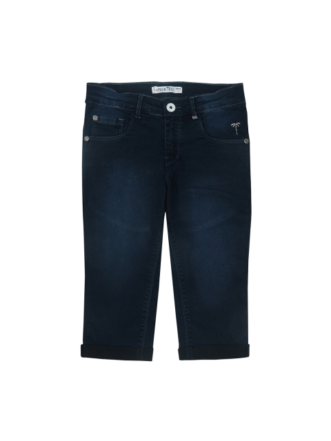 

Palm Tree Girls Navy Blue Denim Capris