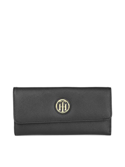 

Tommy Hilfiger Women Black Solid Three Fold Wallet