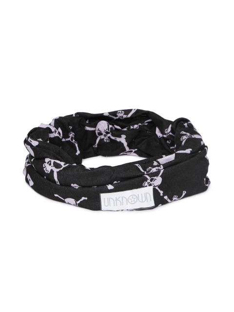 

UNKNOWN by Ayesha Unisex Black Printed Multifunctional Headwear