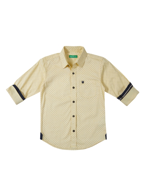 

Palm Tree Boys Yellow Standard Regular Fit Printed Casual Shirt