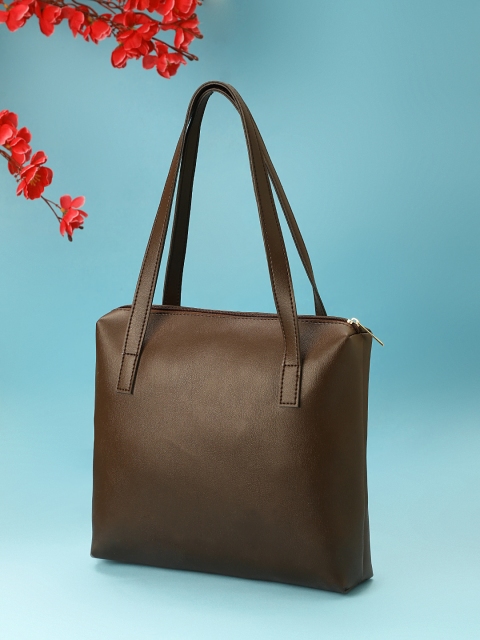 

LEGAL BRIBE Brown Solid Structured Handheld Bag