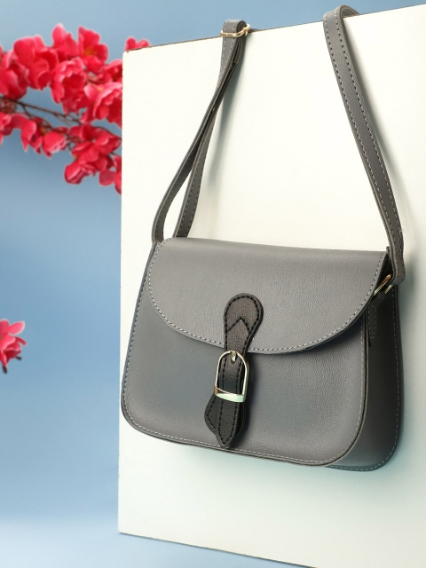 

LEGAL BRIBE Grey Solid Structured Sling Bag